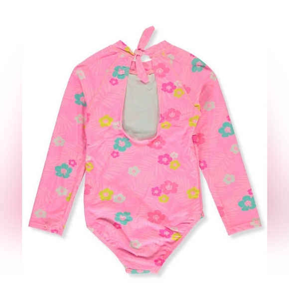 KENSIE GIRL Rashguard One-Piece UPF 50+ Quick Dry Cheetah Cat Swimsuit - Picture 2 of 9